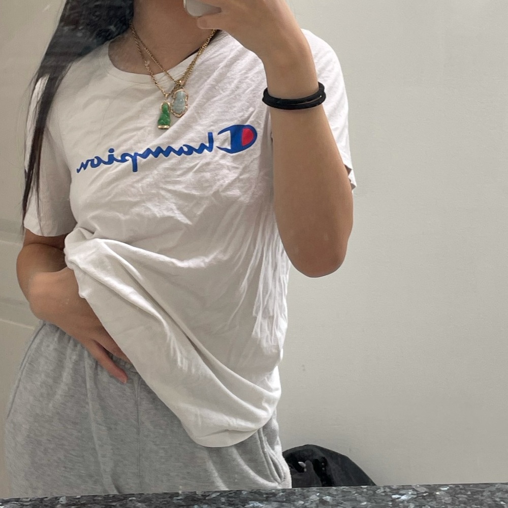 white champion tee
